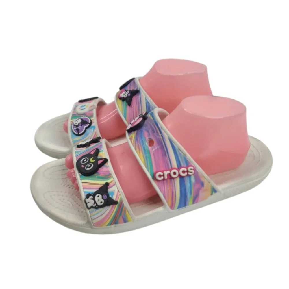 Crocs Men's Multicolor Classic Marble Meo Studs Slip-On Slide Sandal Size‎ 8